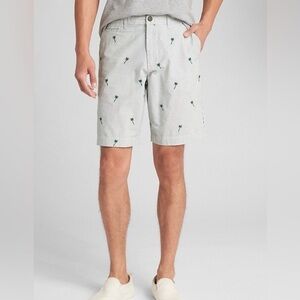 🐠GAP MEN’S TWILL EMBROIDERED PALM TREE 10IN SHORTS SIZE 30🐠
